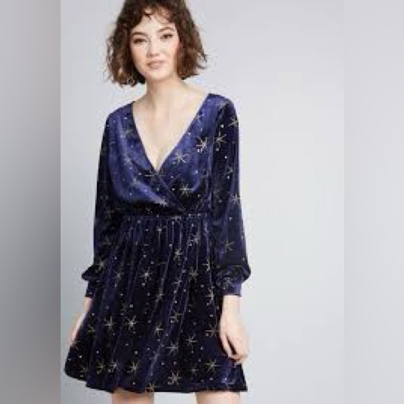 Modcloth Navy Starry Dress - Picture 2 of 7